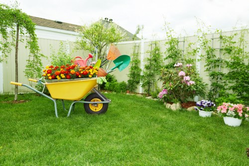 Before and after garden clearance in Uxbridge